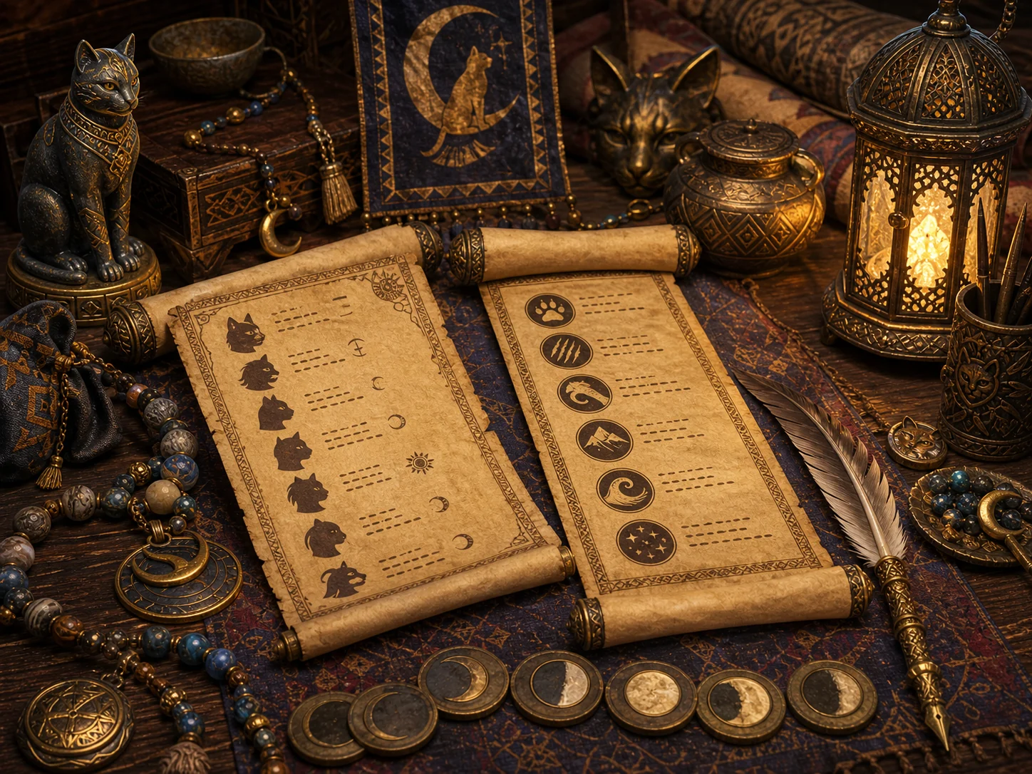 Khajiit name scrolls showing honorifics and role-based meanings